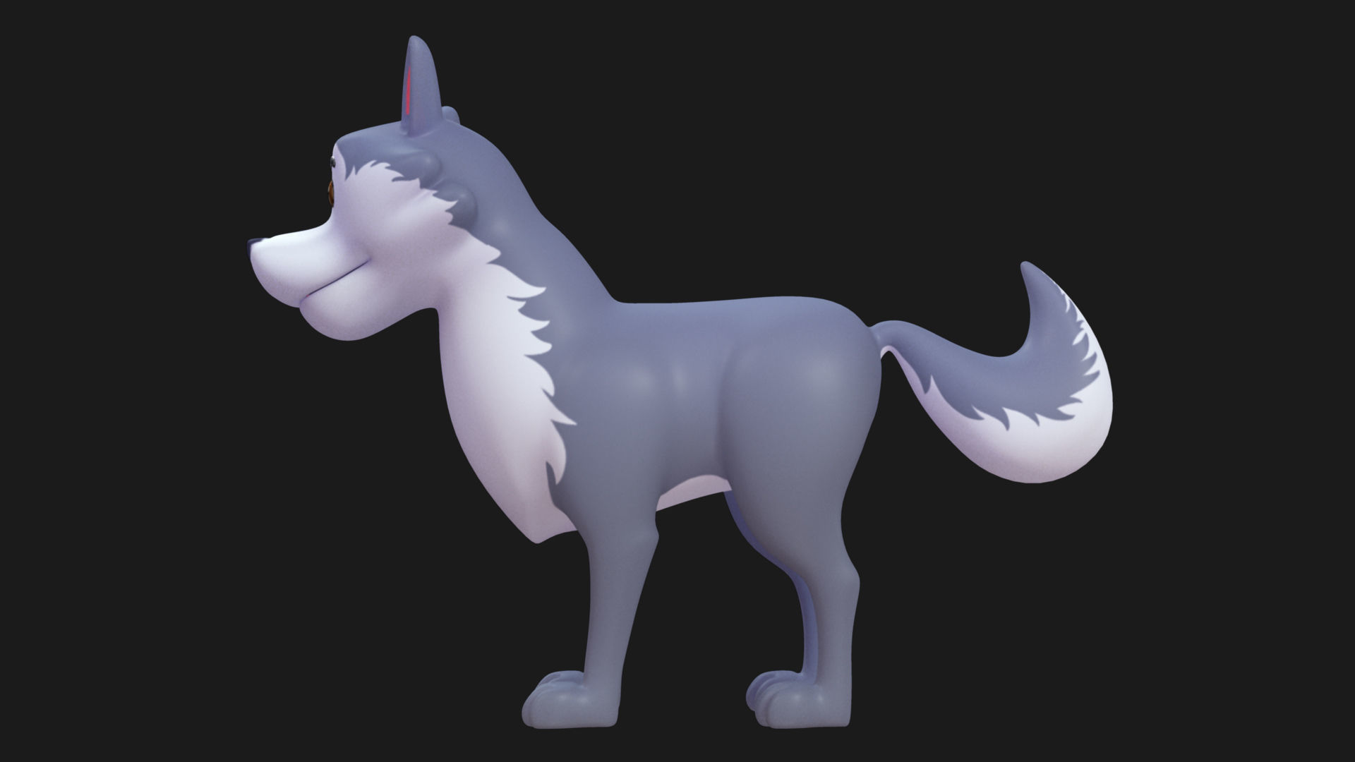 Wolf Rigged Low-poly 3D model_3