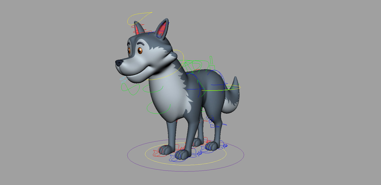 Wolf Rigged Low-poly 3D model_6