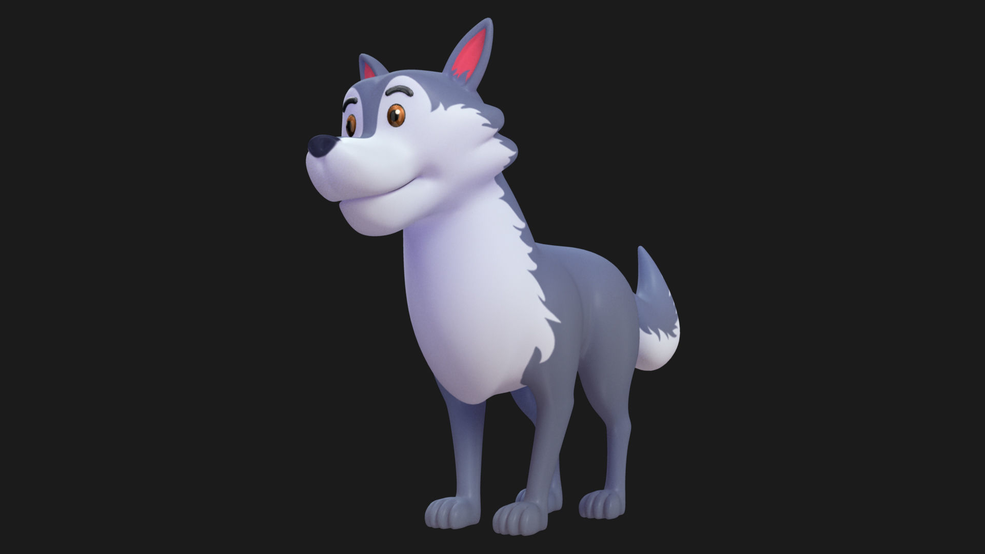 Wolf Rigged Low-poly 3D model_2