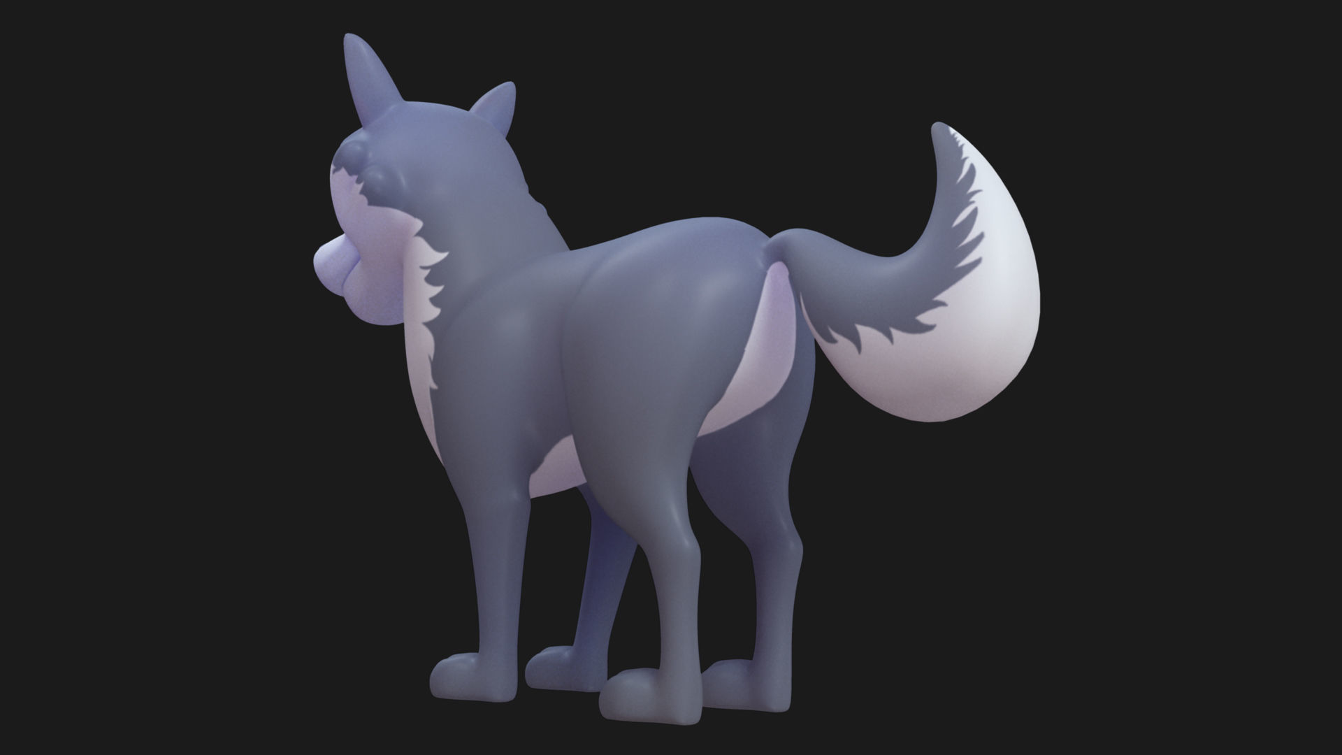 Wolf Rigged Low-poly 3D model_4
