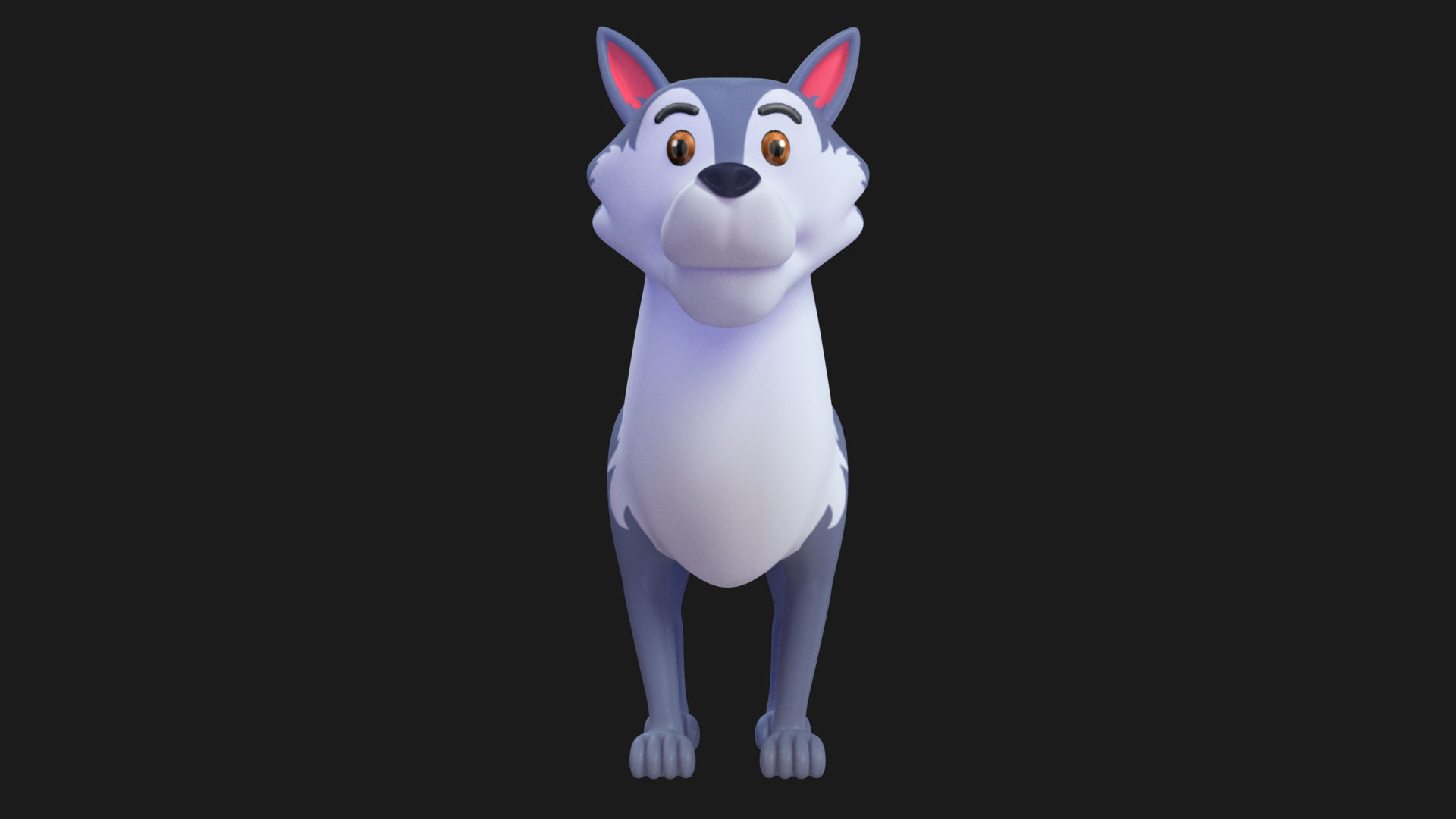 Wolf Rigged Low-poly 3D model_1