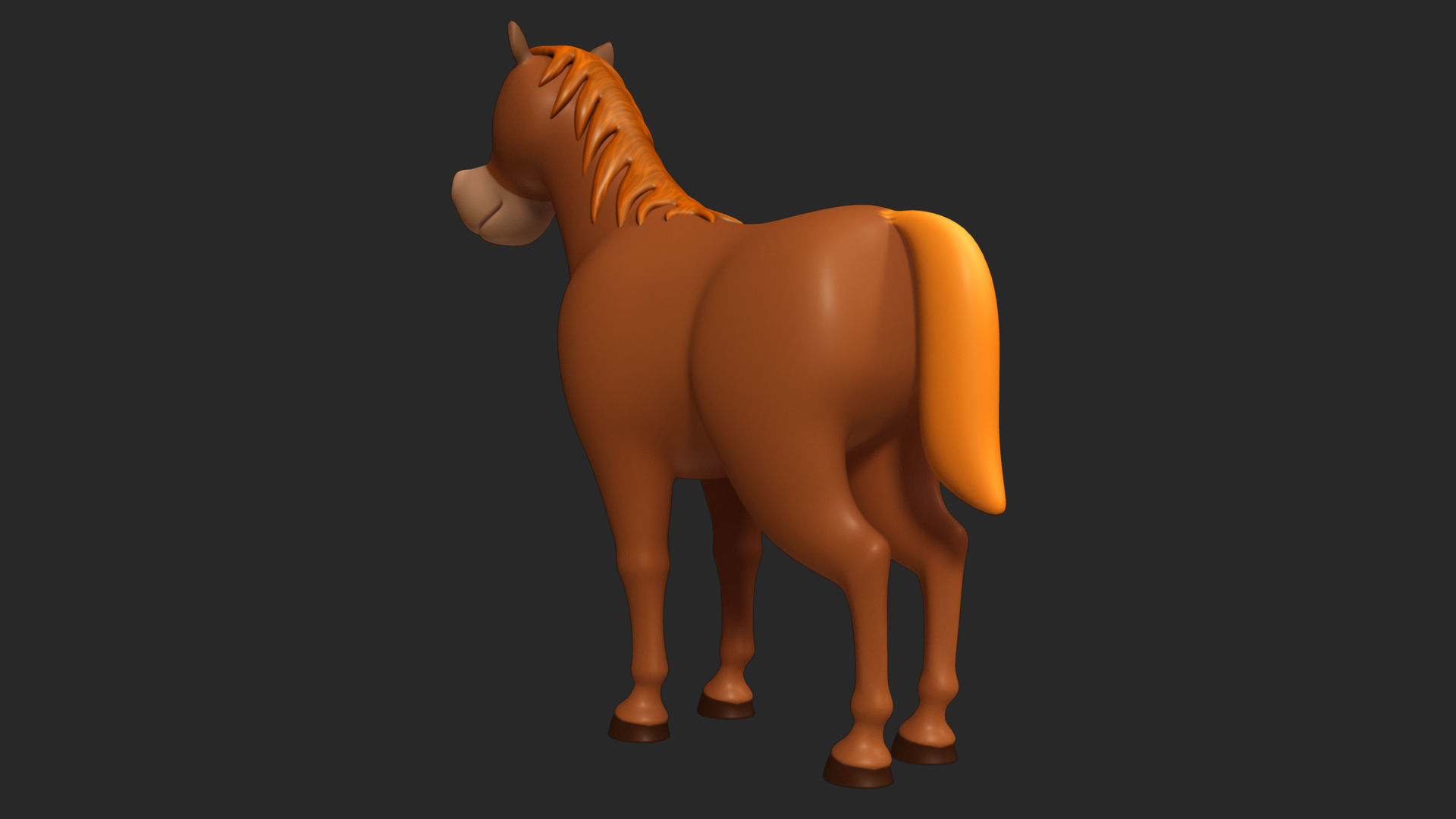Horse Rigged Low-poly 3D model_3