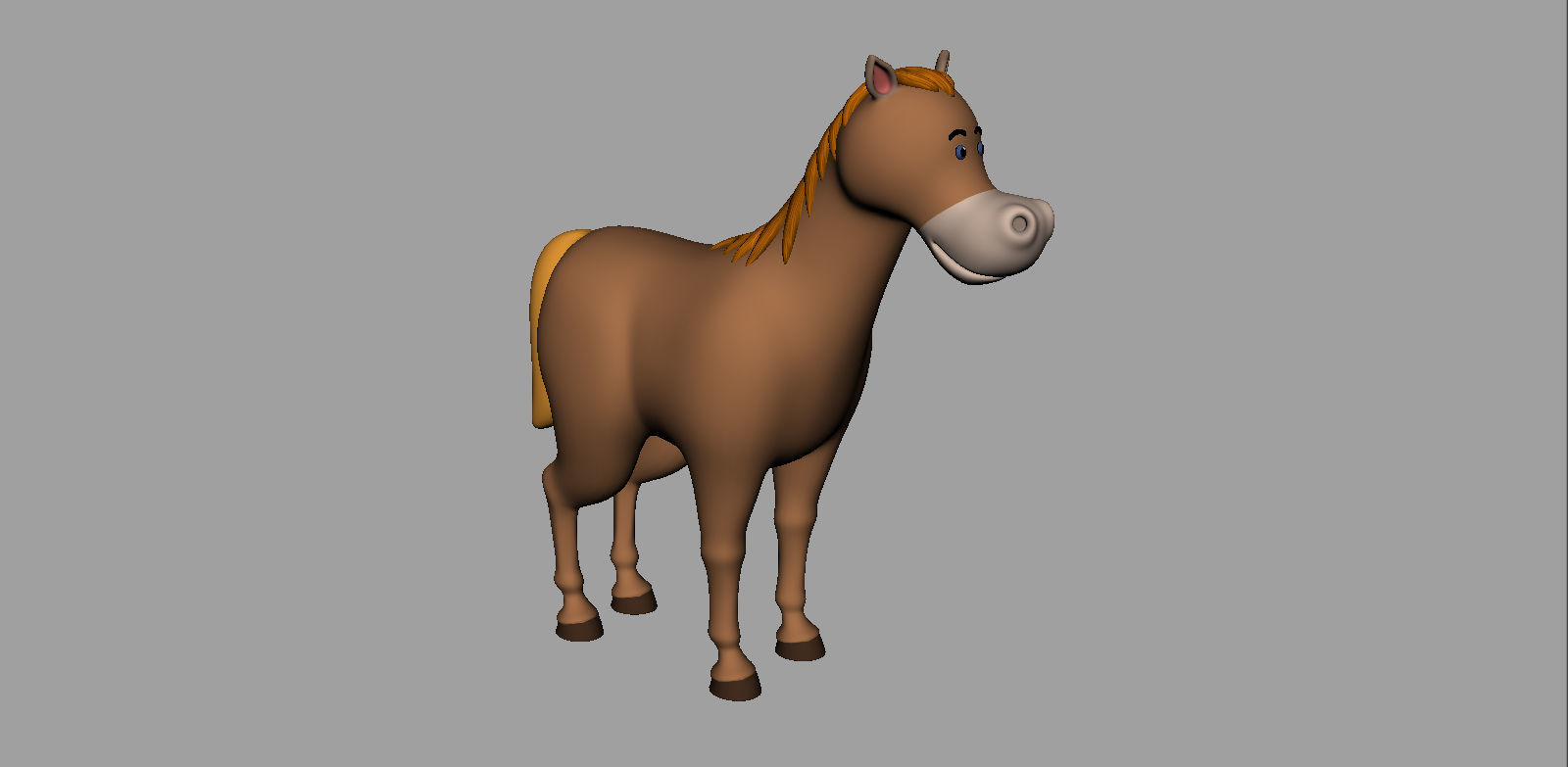 Horse Rigged Low-poly 3D model_12