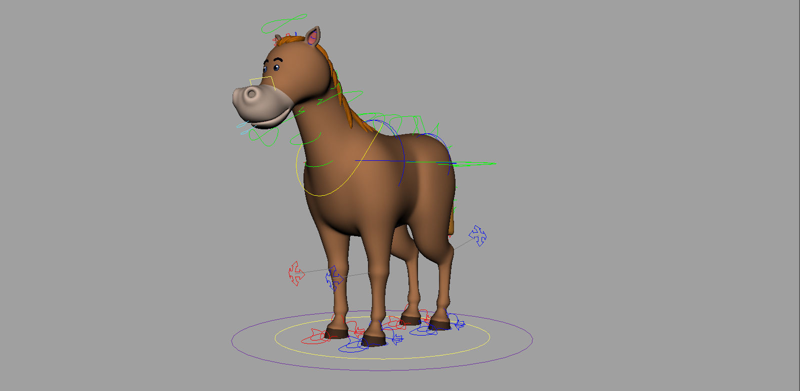 Horse Rigged Low-poly 3D model_5