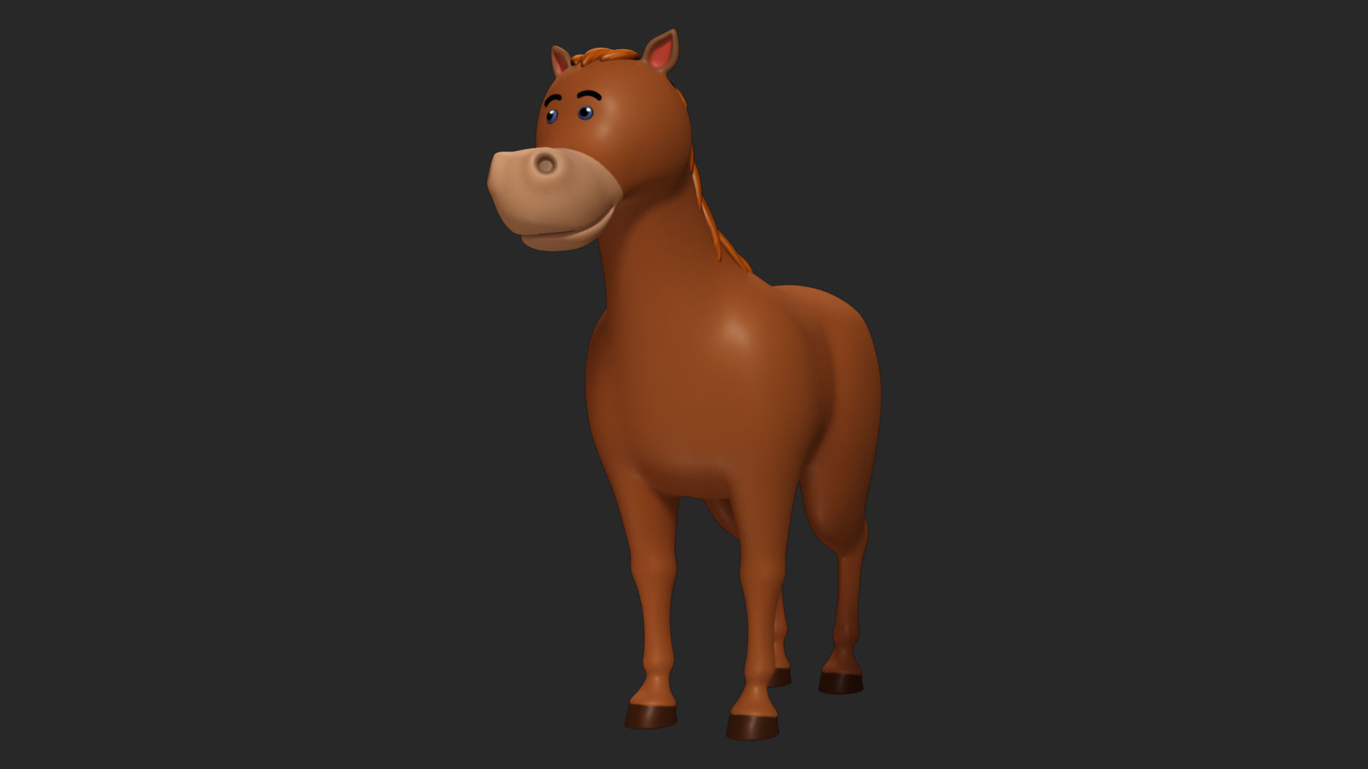 Horse Rigged Low-poly 3D model_2