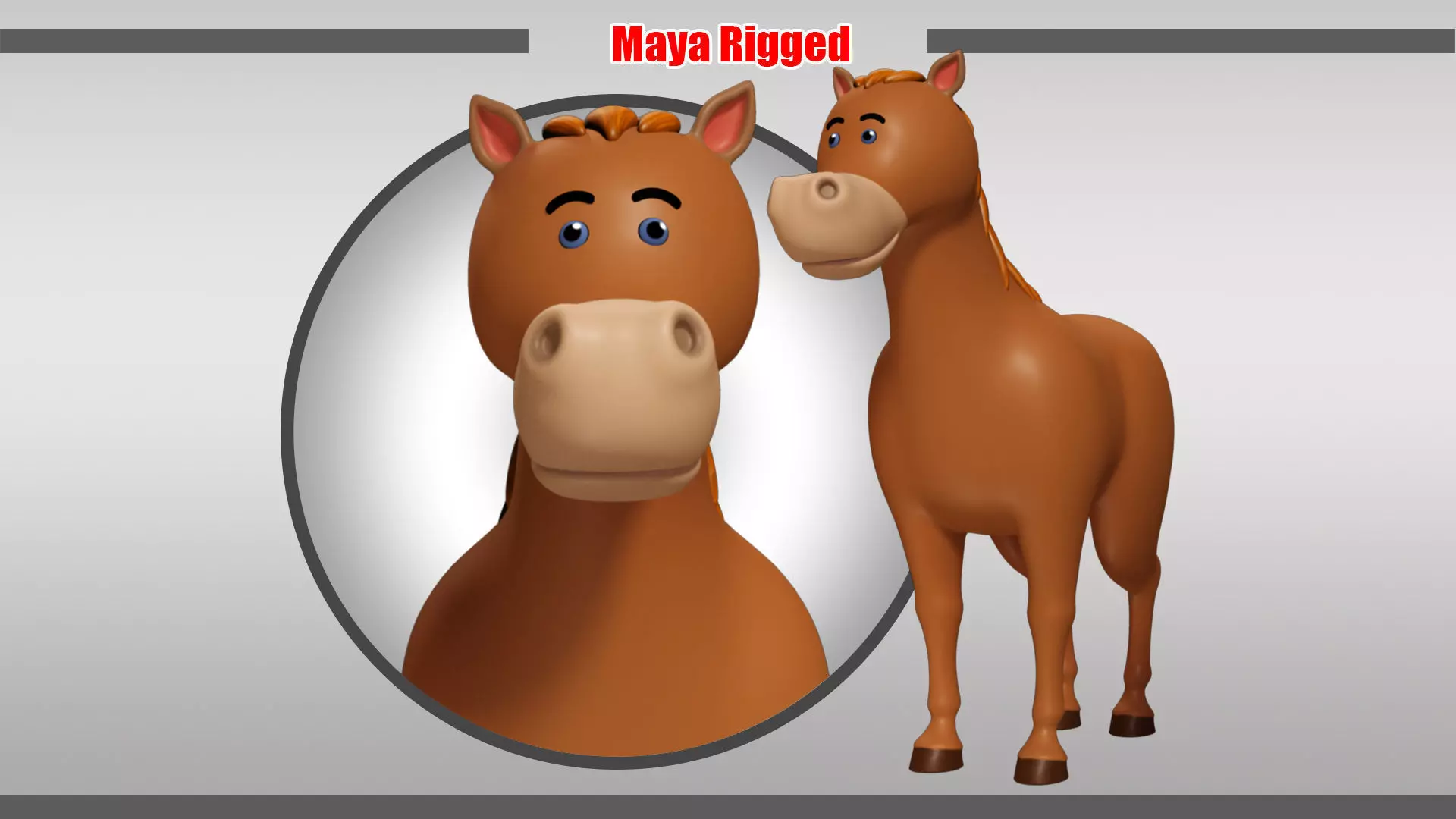 Horse Rigged Low-poly 3D model_0