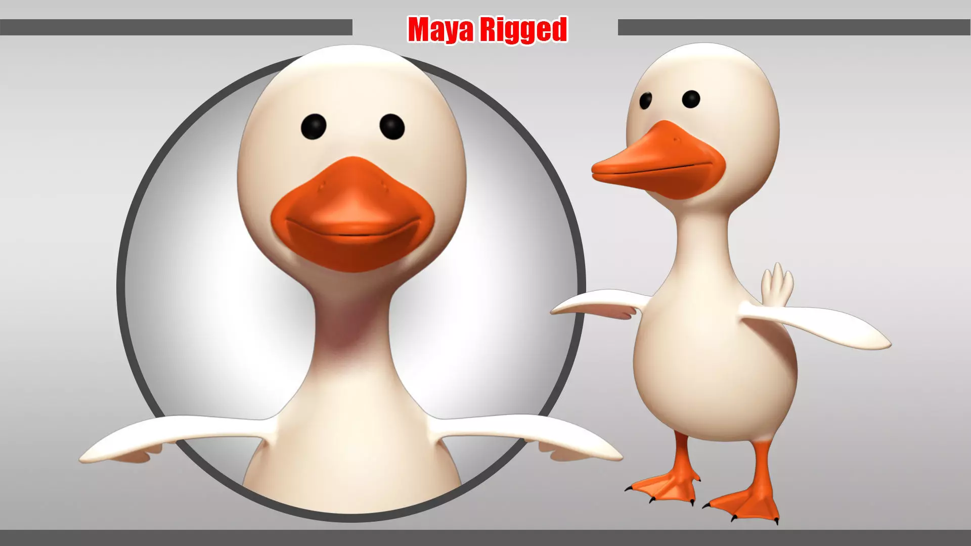 Duck Rigged Low-poly 3D model_0