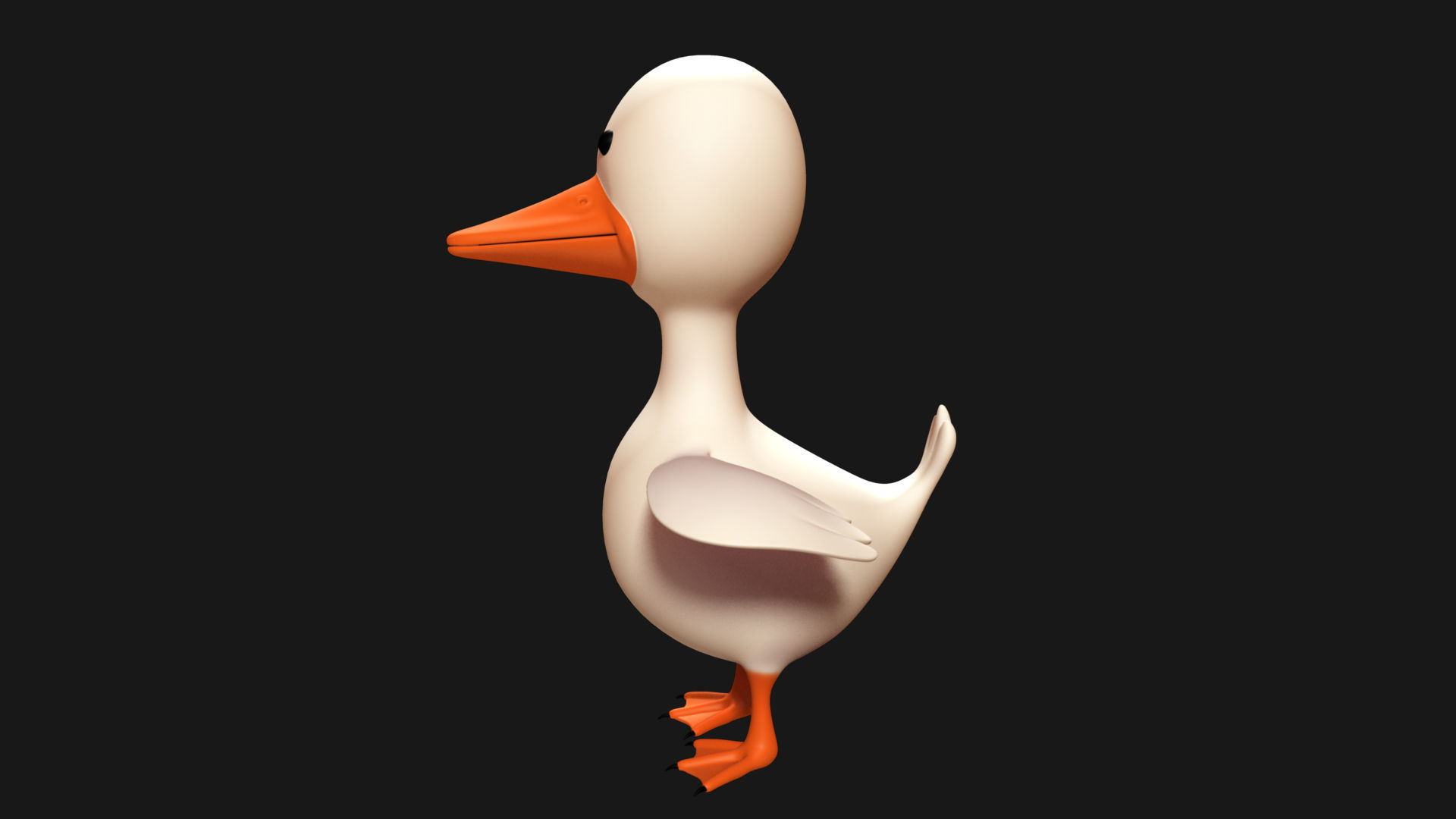 Duck Rigged Low-poly 3D model_3