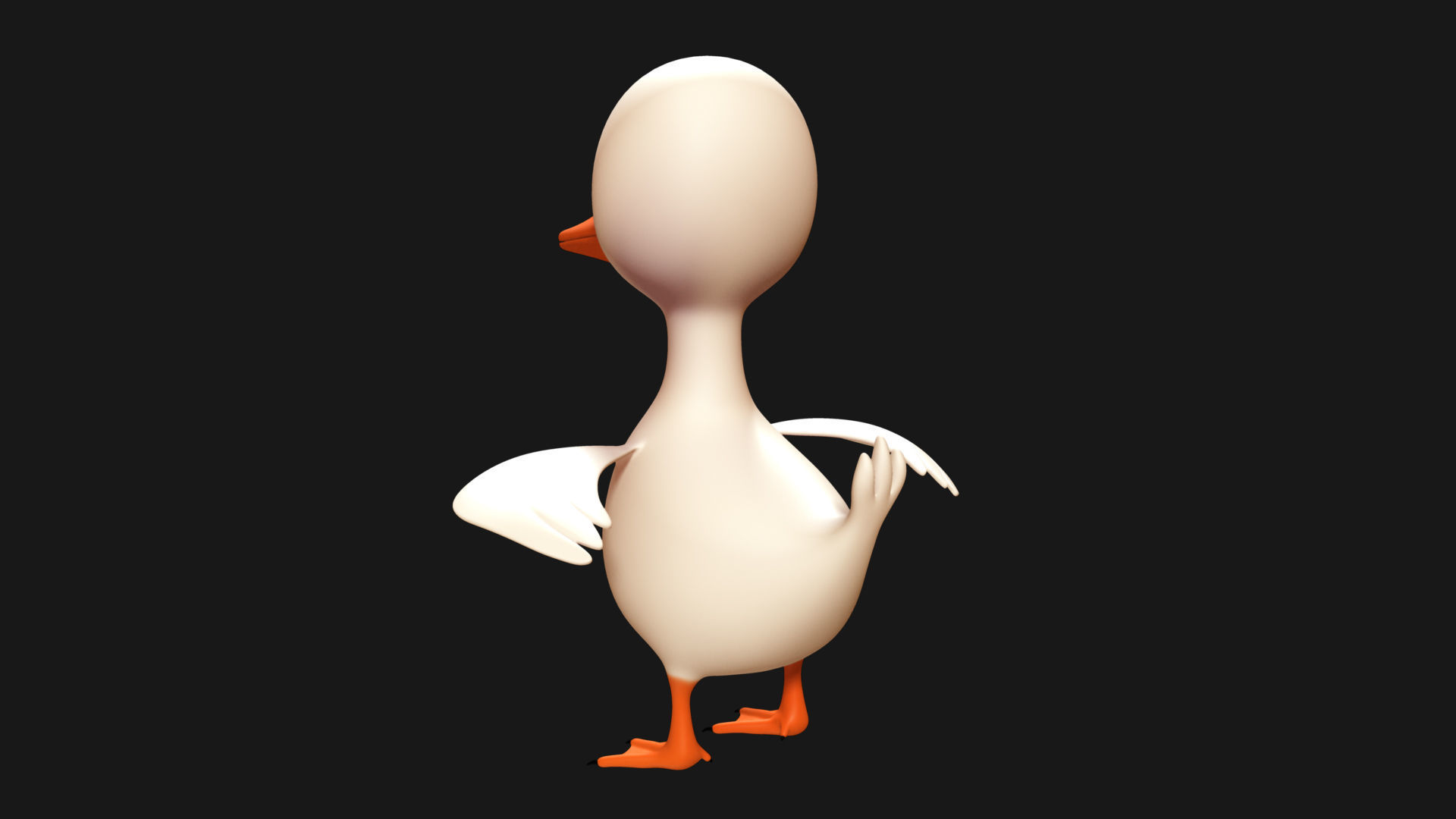 Duck Rigged Low-poly 3D model_4