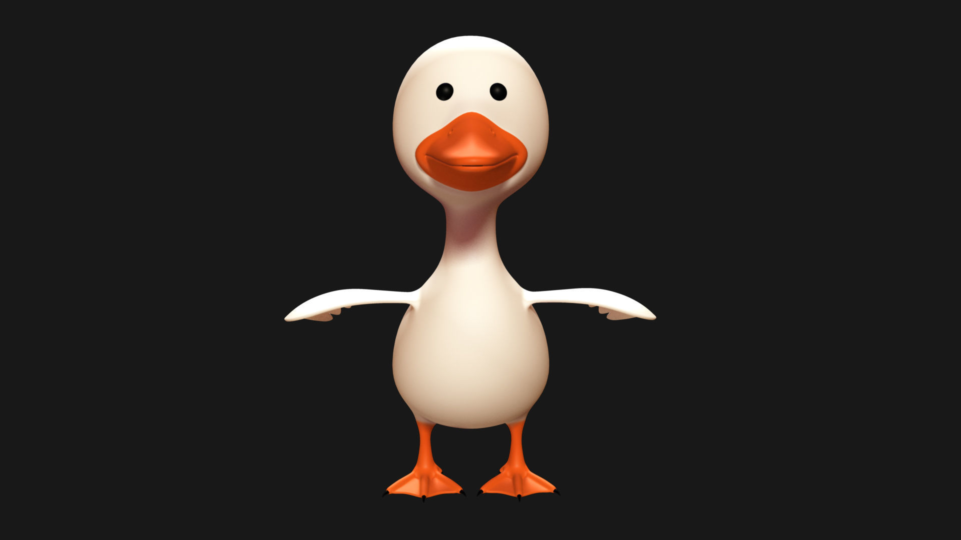 Duck Rigged Low-poly 3D model_1