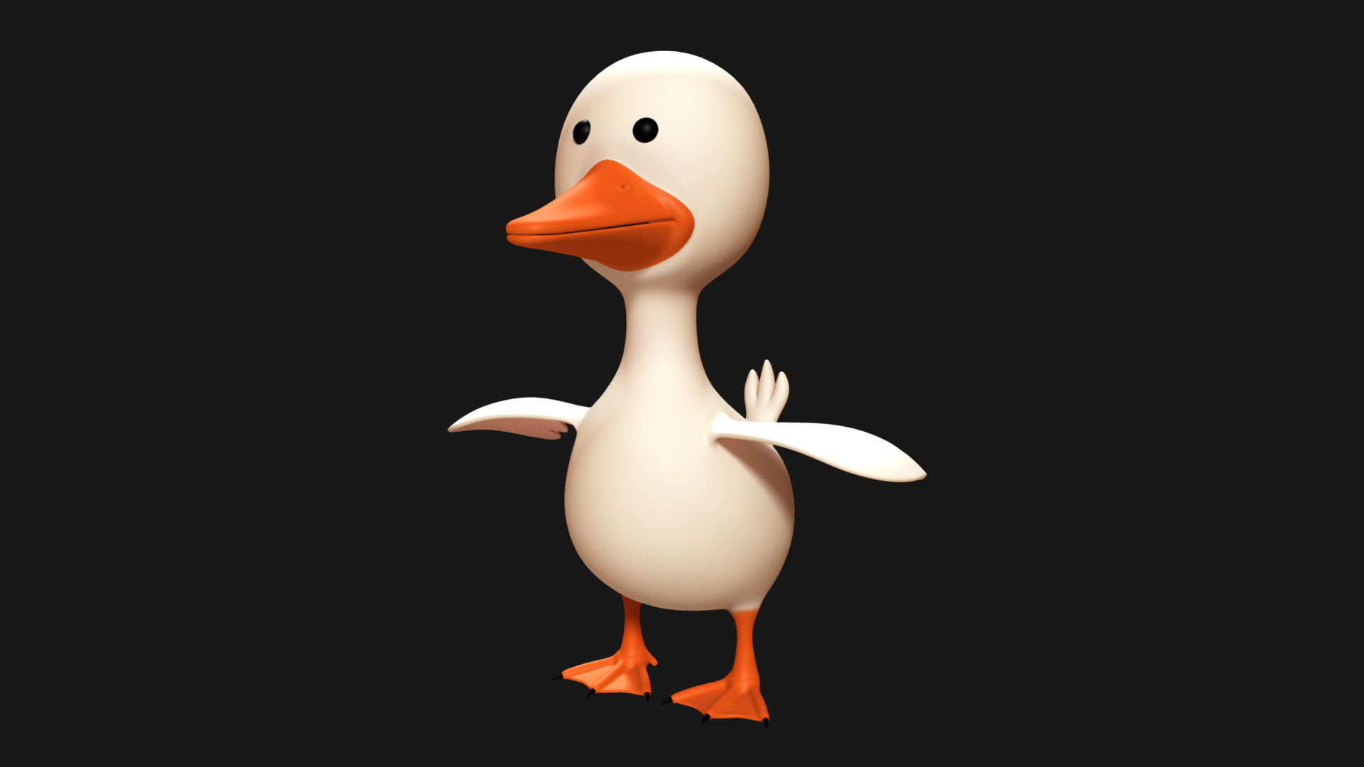 Duck Rigged Low-poly 3D model_2