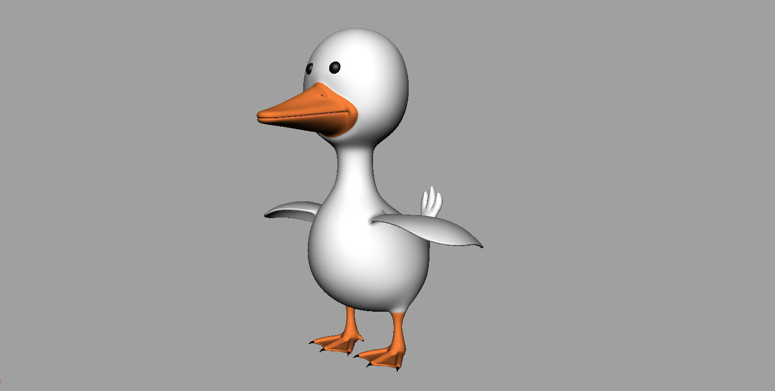 Duck Rigged Low-poly 3D model_10