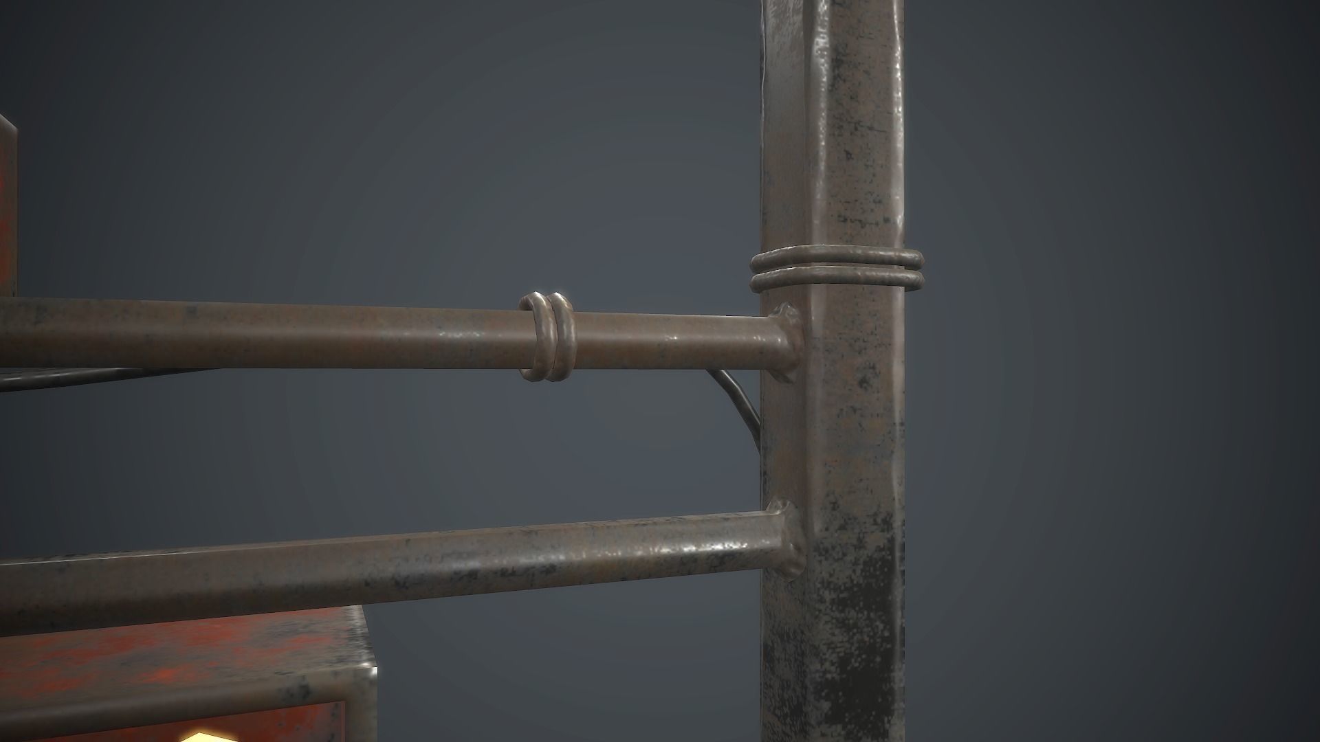 Old Metal Hotel Sign PBR Game Ready Low-poly 3D model_7