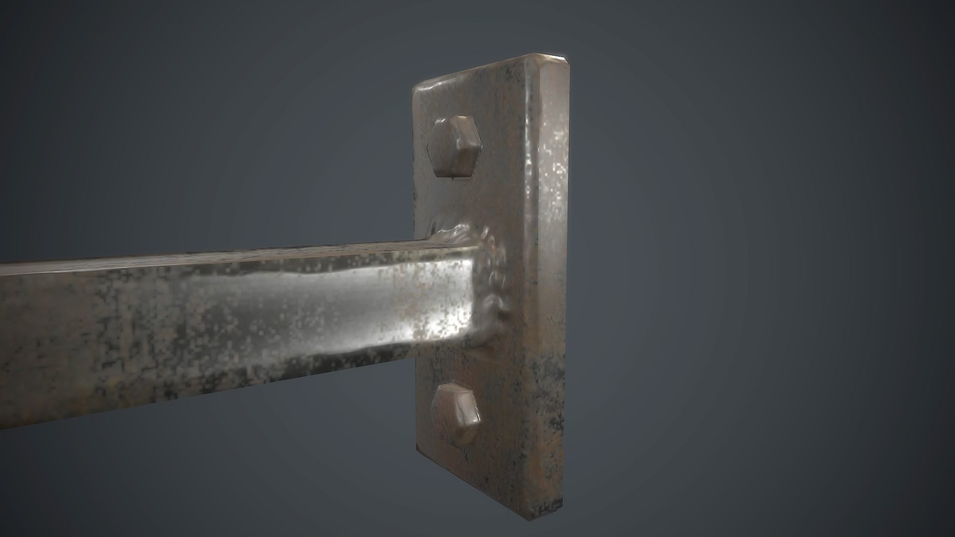 Old Metal Hotel Sign PBR Game Ready Low-poly 3D model_9