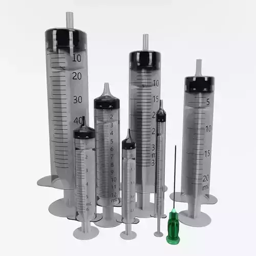 Syringe Model SET 8 Models 3D model
