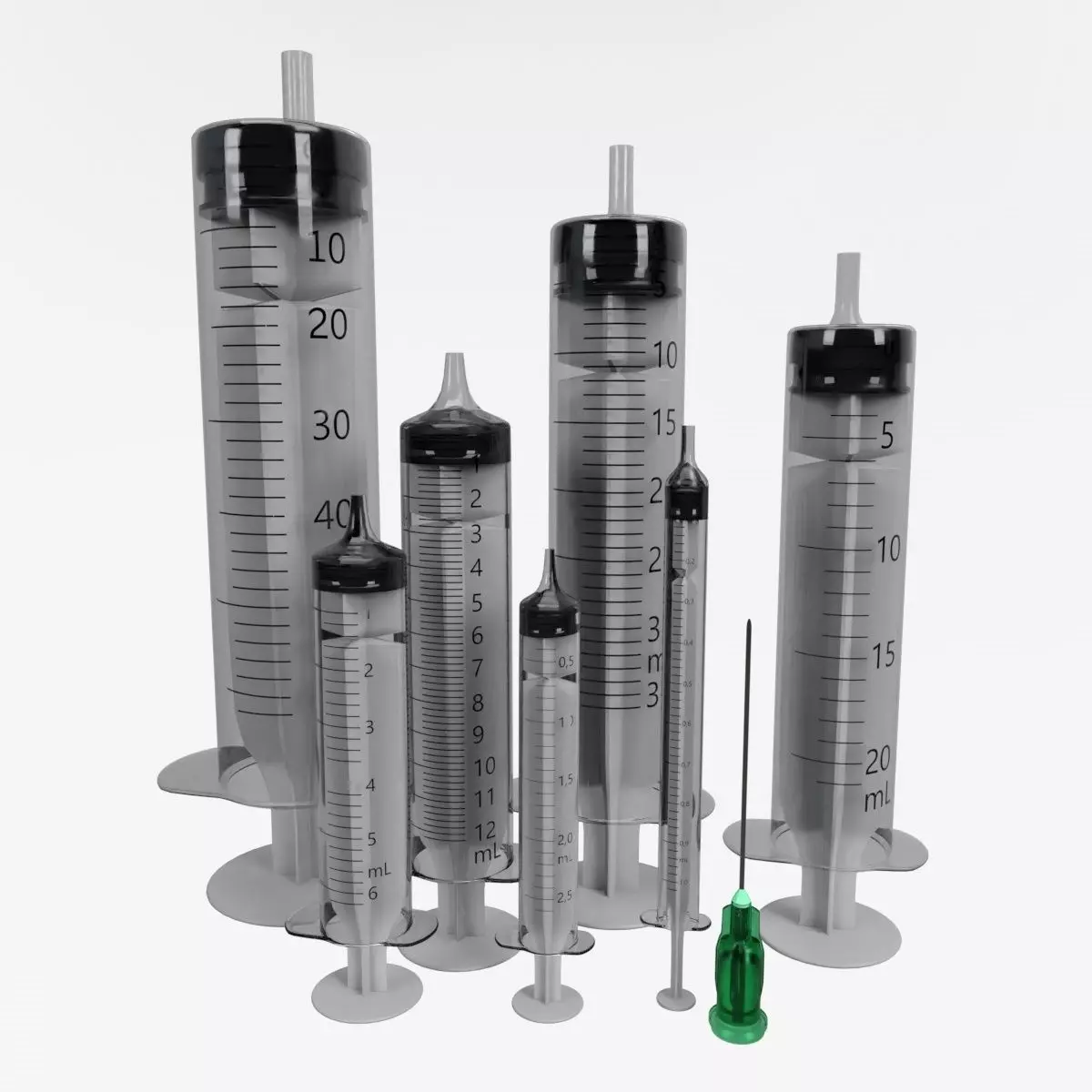 Syringe Model SET 8 Models 3D model_0