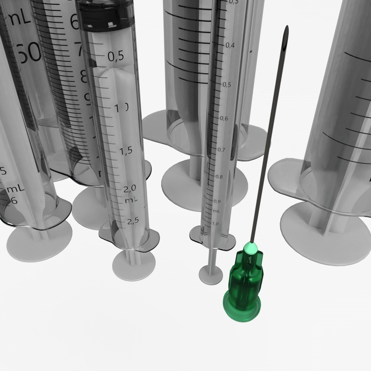 Syringe Model SET 8 Models 3D model_6