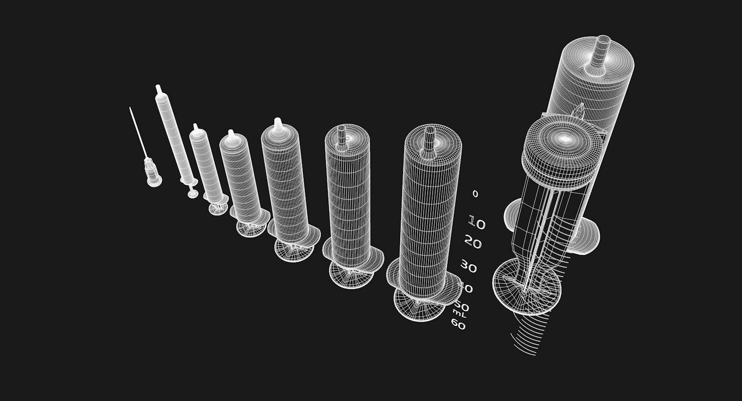 Syringe Model SET 8 Models 3D model_9