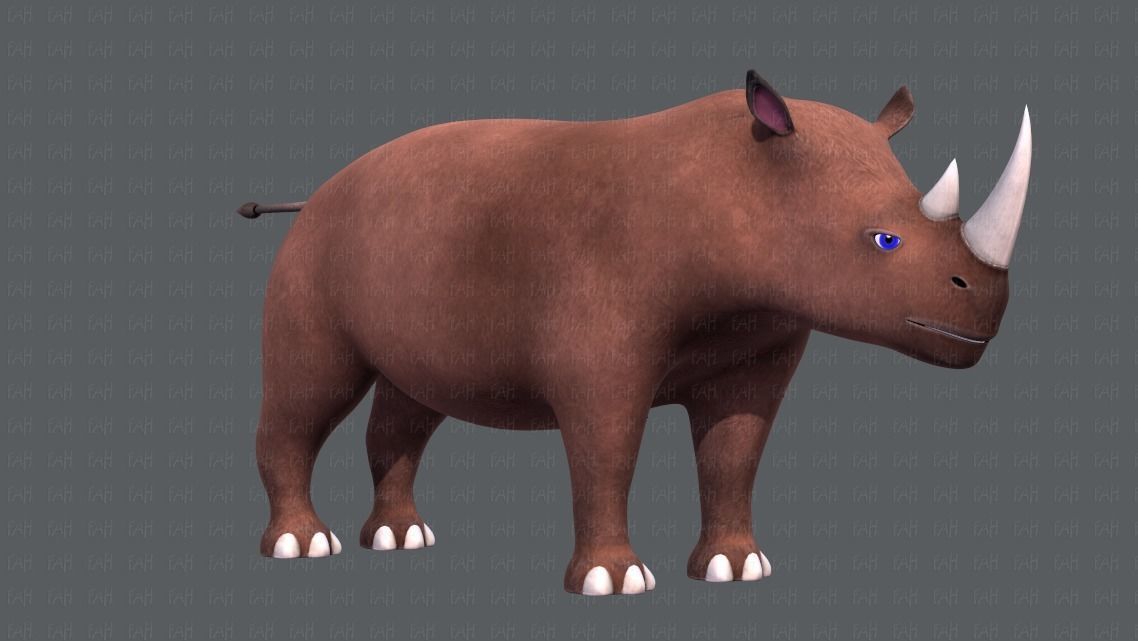 Rhino V01 Low-poly 3D model_2