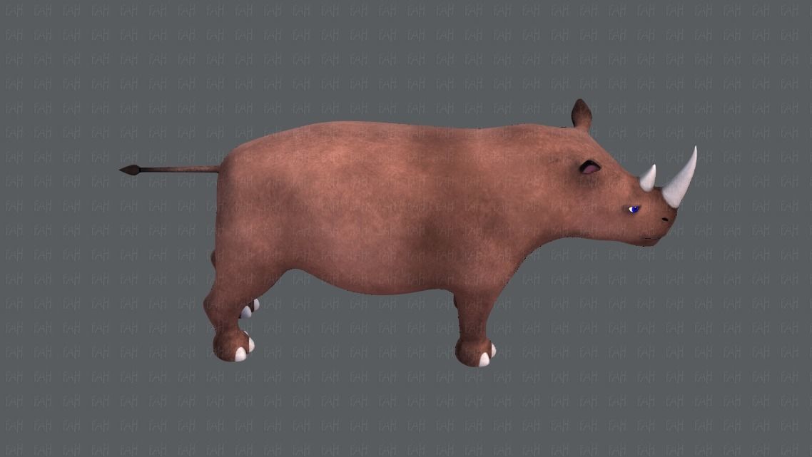 Rhino V01 Low-poly 3D model_19
