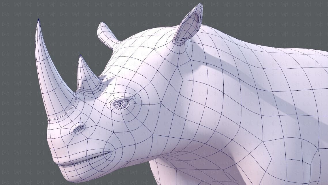 Rhino V01 Low-poly 3D model_42