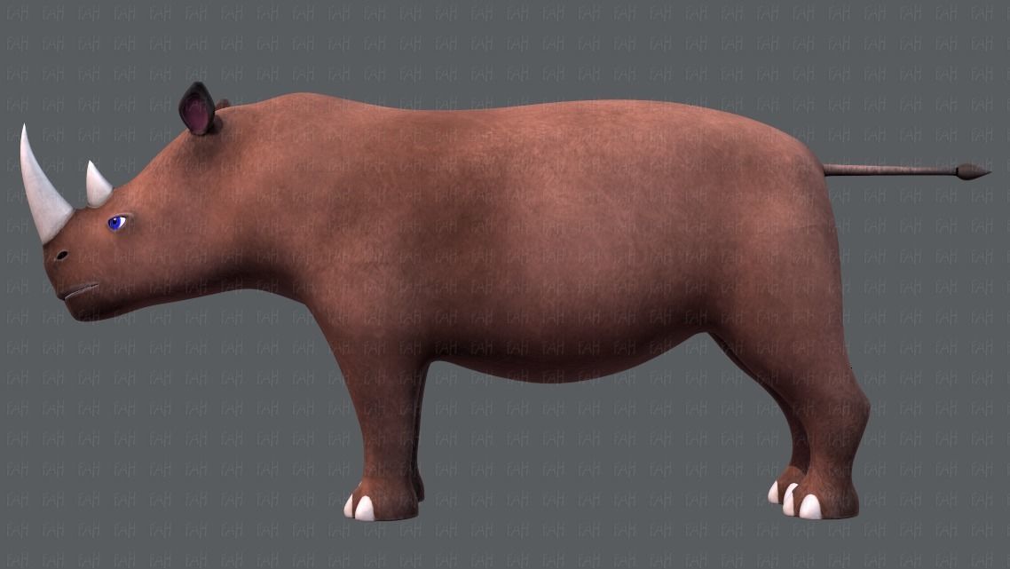Rhino V01 Low-poly 3D model_7