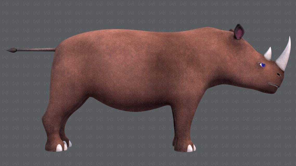 Rhino V01 Low-poly 3D model_3