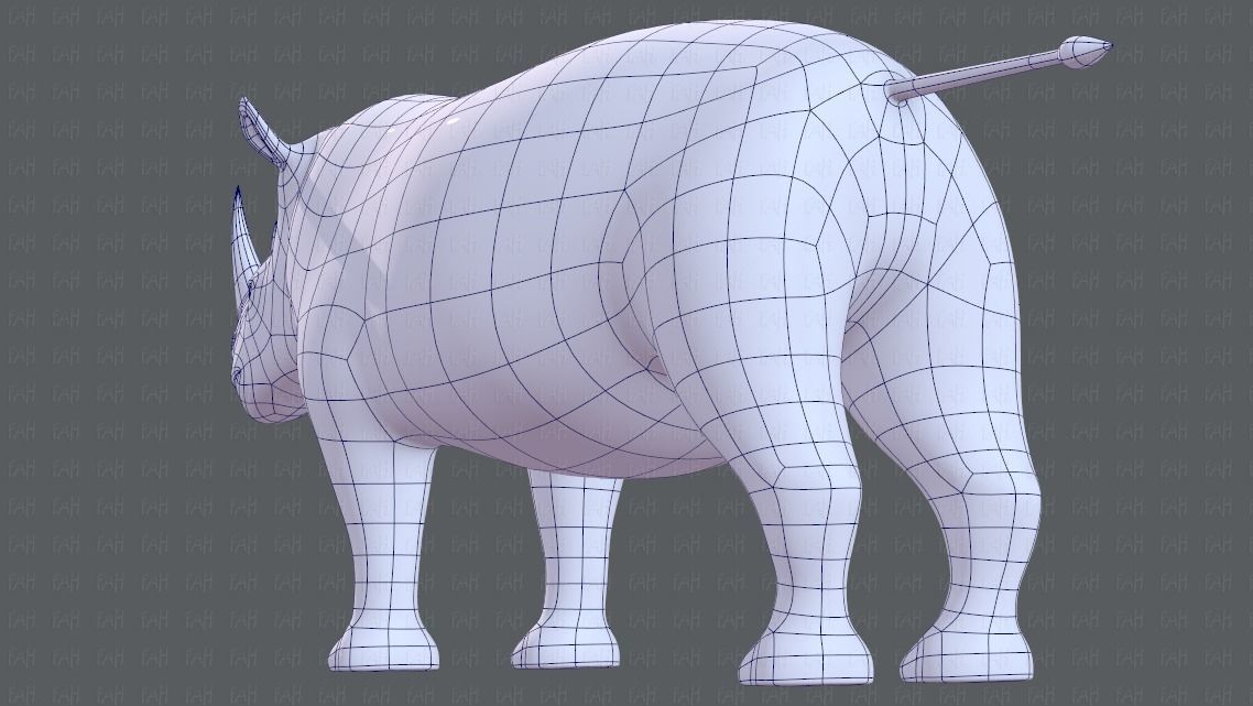 Rhino V01 Low-poly 3D model_36