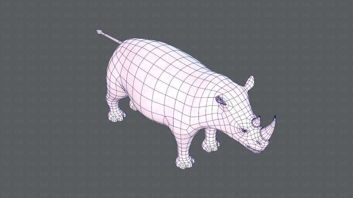 Rhino V01 Low-poly 3D model_26