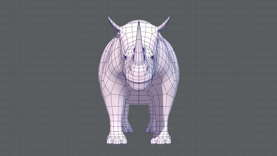 Rhino V01 Low-poly 3D model_9