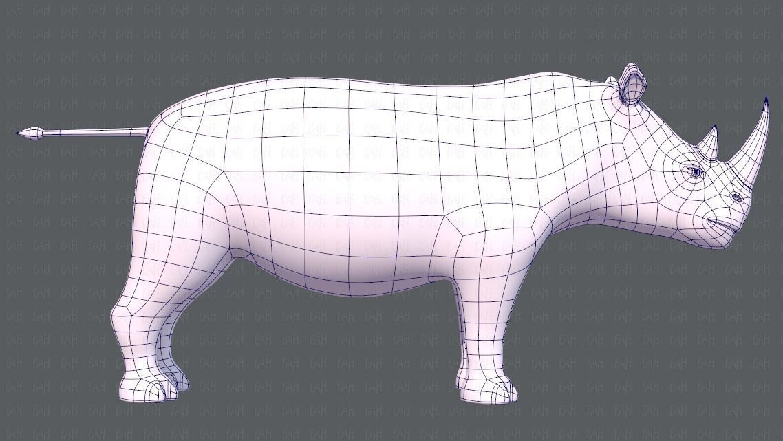 Rhino V01 Low-poly 3D model_11