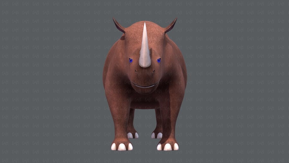 Rhino V01 Low-poly 3D model_1