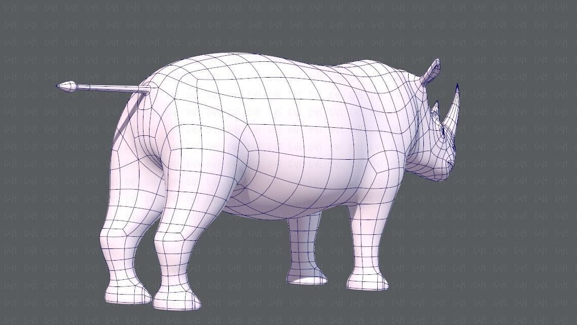 Rhino V01 Low-poly 3D model_12