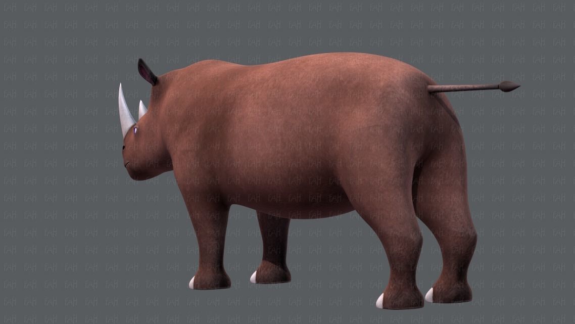 Rhino V01 Low-poly 3D model_6