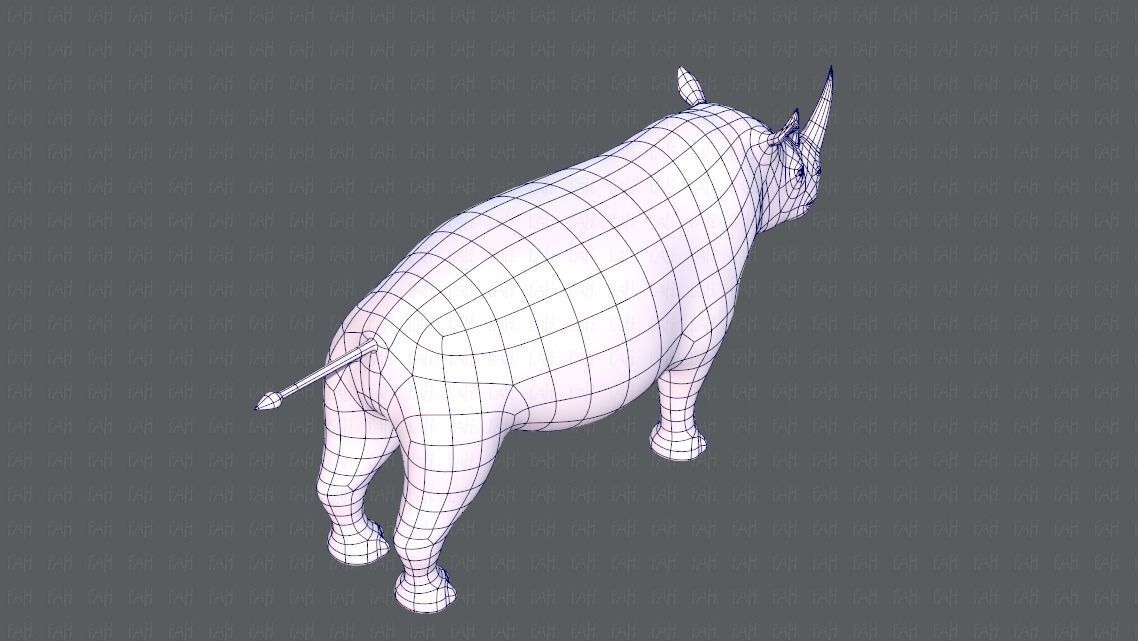 Rhino V01 Low-poly 3D model_28