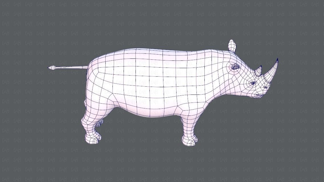 Rhino V01 Low-poly 3D model_27