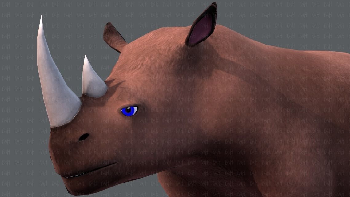 Rhino V01 Low-poly 3D model_43