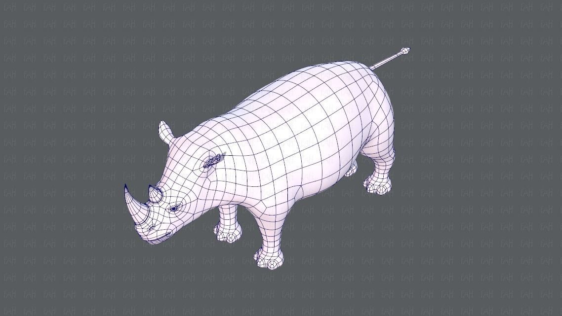 Rhino V01 Low-poly 3D model_32