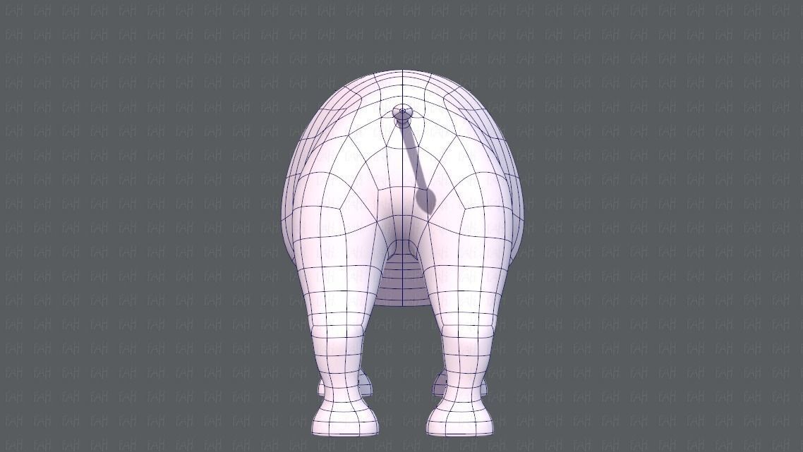 Rhino V01 Low-poly 3D model_13