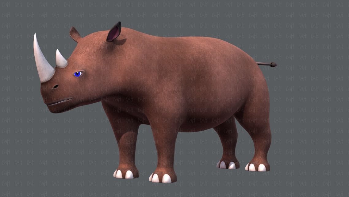 Rhino V01 Low-poly 3D model_8