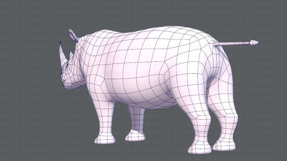 Rhino V01 Low-poly 3D model_14