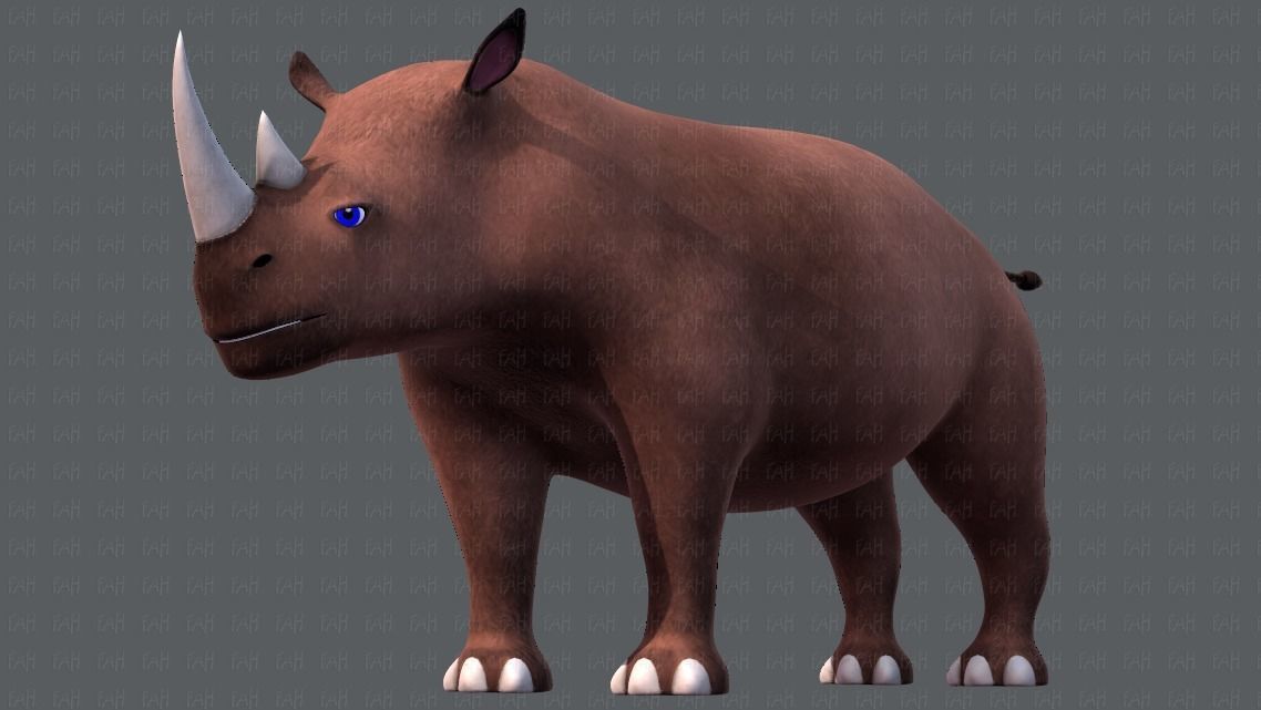 Rhino V01 Low-poly 3D model_33