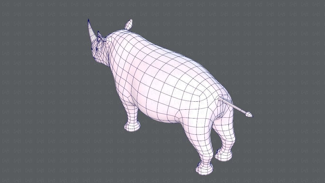 Rhino V01 Low-poly 3D model_30