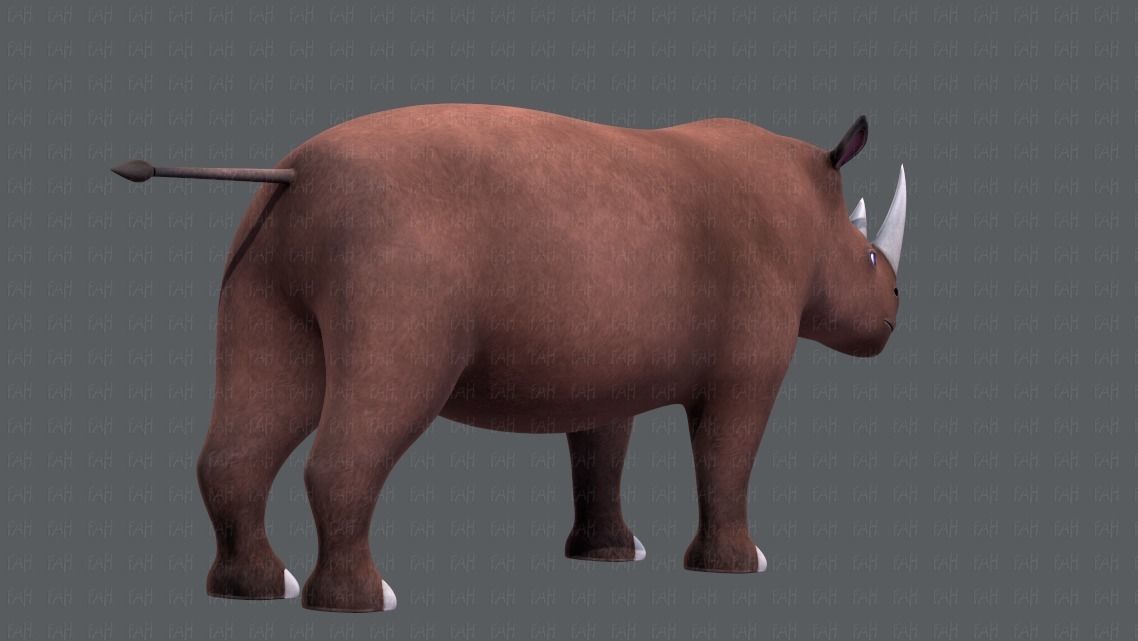 Rhino V01 Low-poly 3D model_4