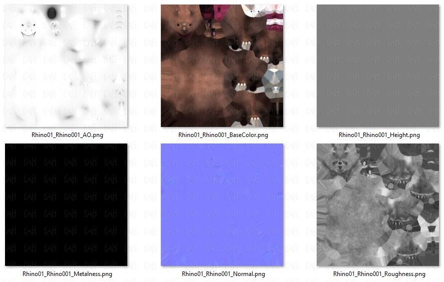 Rhino V01 Low-poly 3D model_46