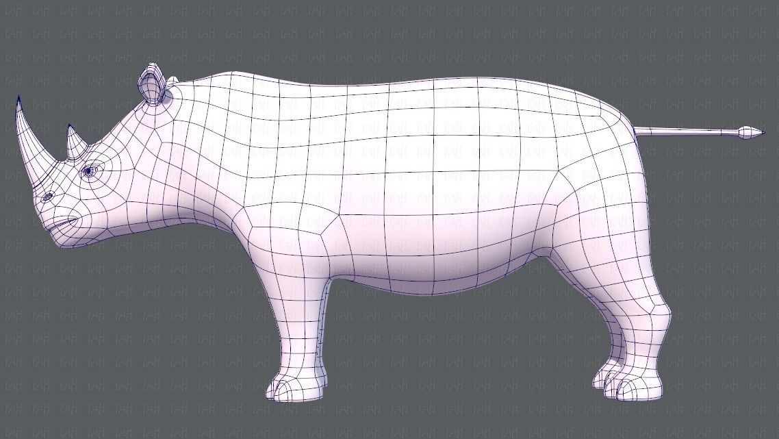 Rhino V01 Low-poly 3D model_15
