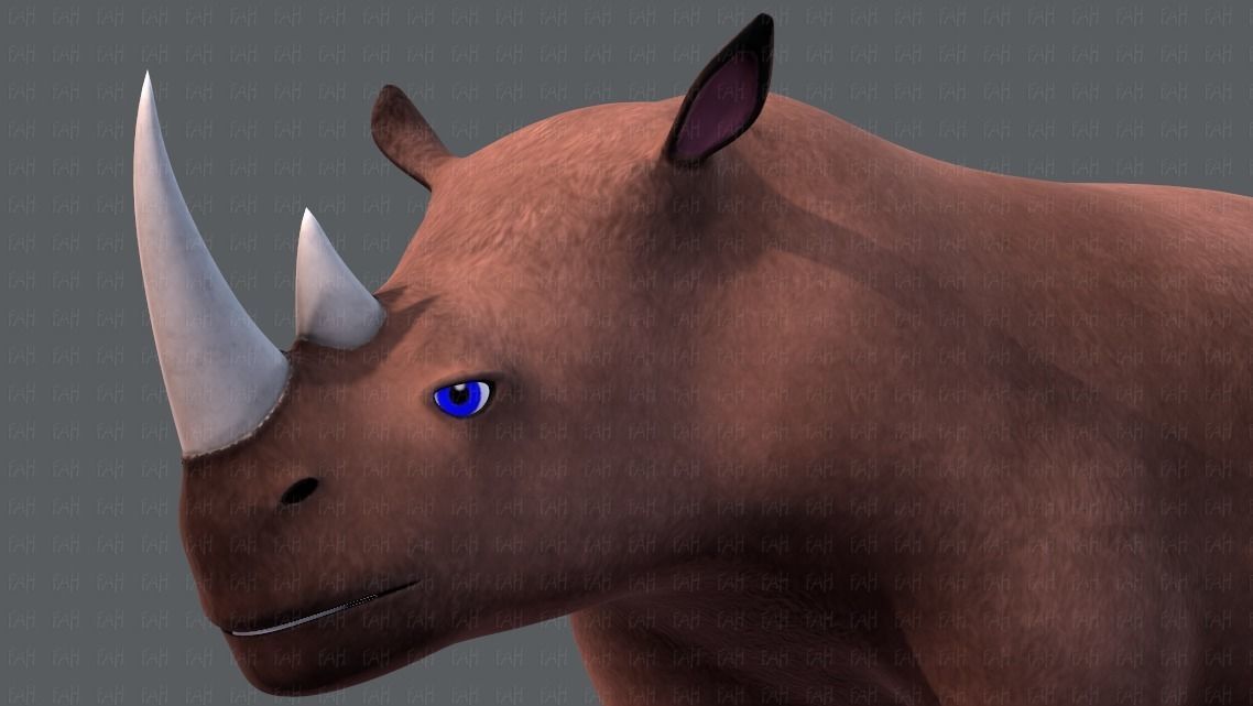 Rhino V01 Low-poly 3D model_41