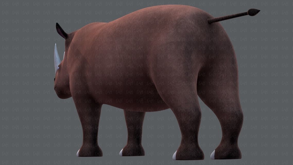 Rhino V01 Low-poly 3D model_35