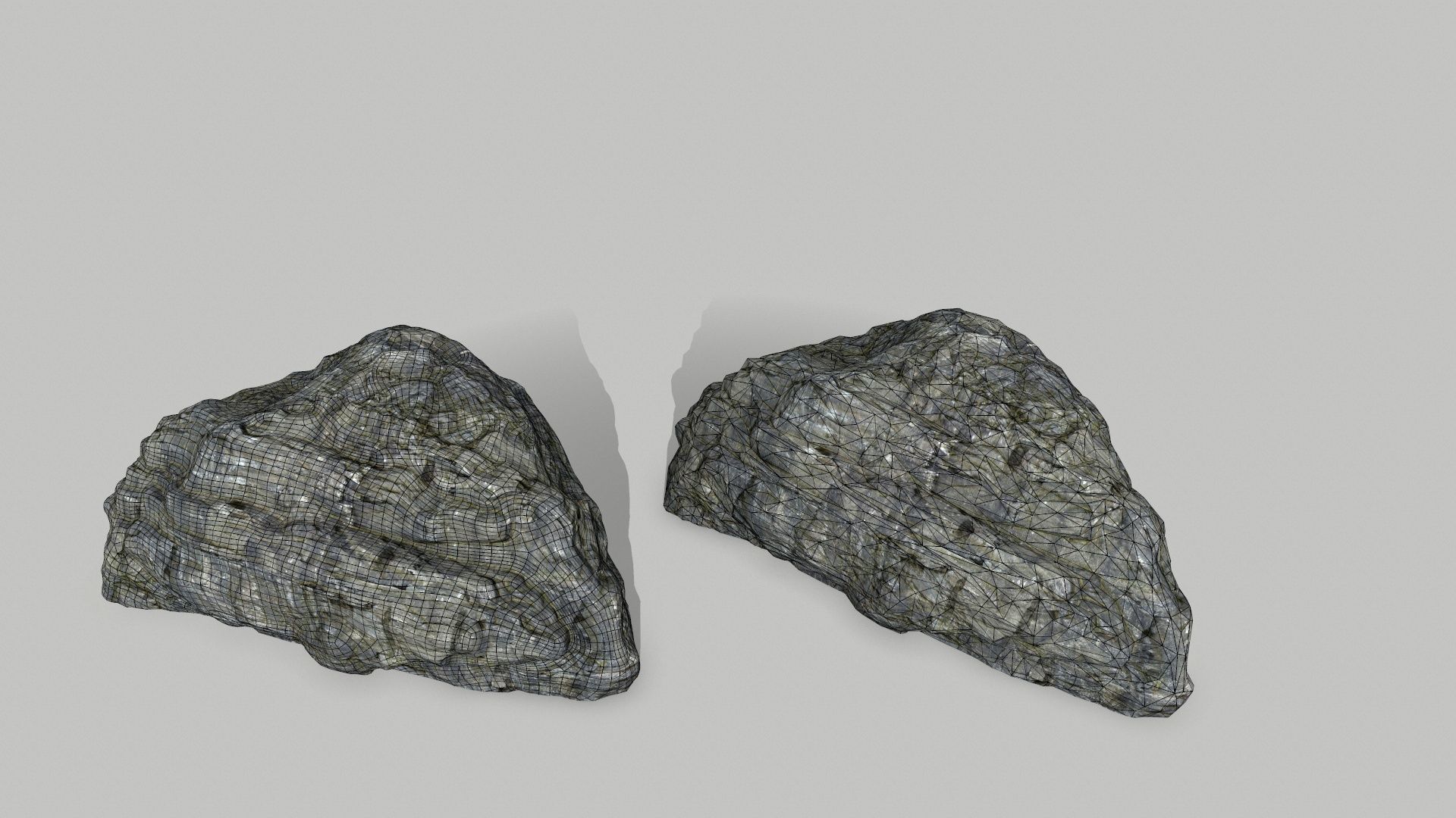 cliff rocks set Low-poly 3D model_12