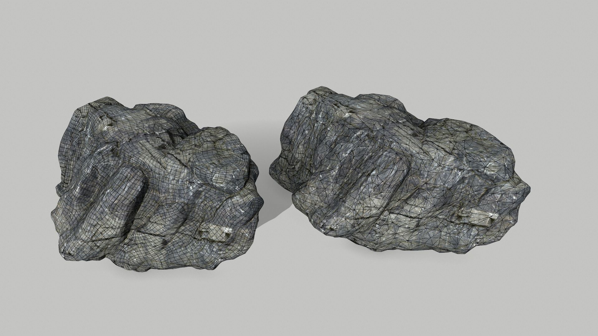 cliff rocks set Low-poly 3D model_11